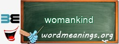 WordMeaning blackboard for womankind